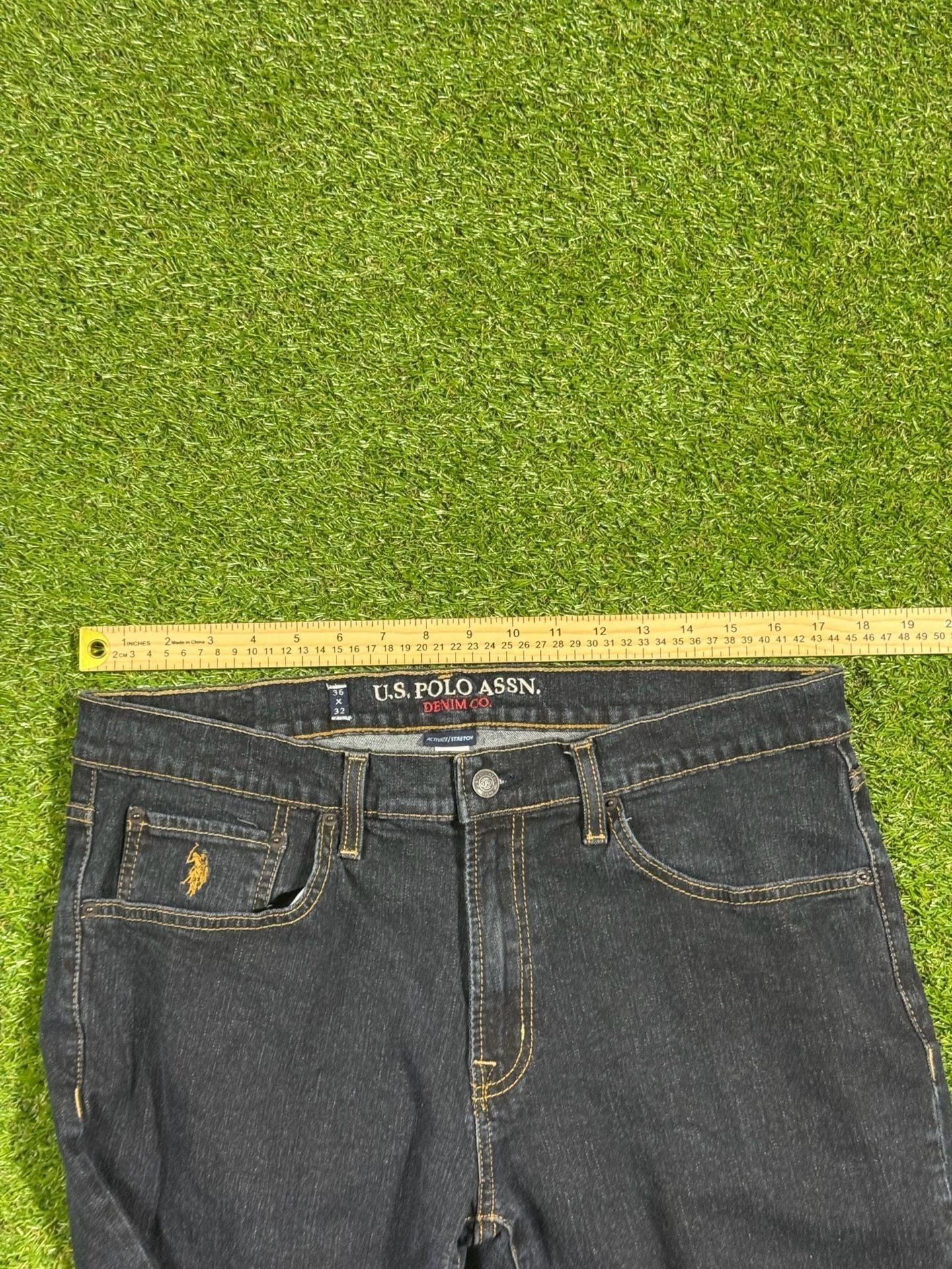 U.S. Polo Assn. Denim Co. Men's Straight Jeans Dark Wash 36 x 32 9