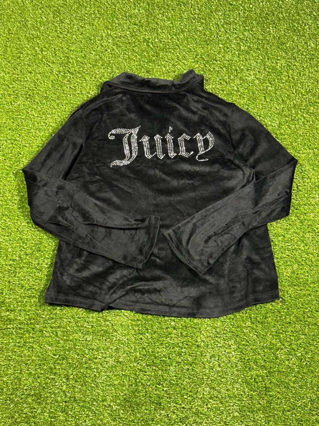Juicy Couture Black Velour Rhinestone Logo Lounge Sleepwear Set 2