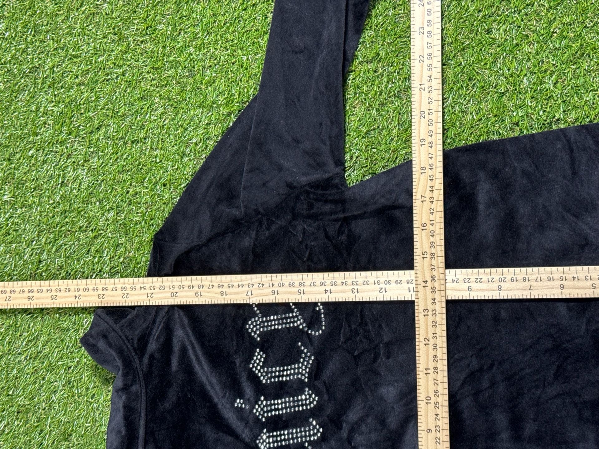 Juicy Couture Black Velour Rhinestone Logo Lounge Sleepwear Set 4