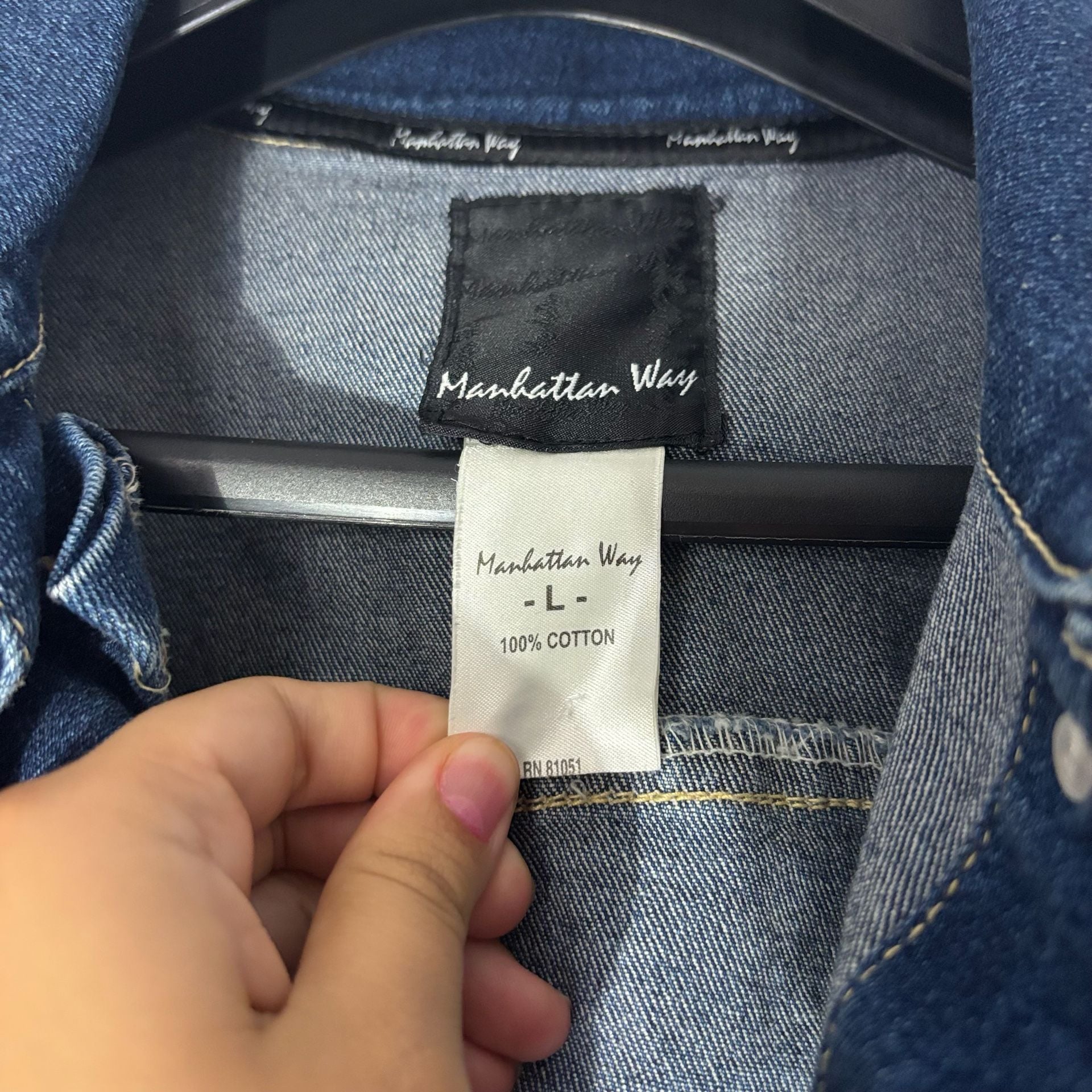 Manhattan Way Unite We Stand USA Flag Embroidered Denim Jacket 3