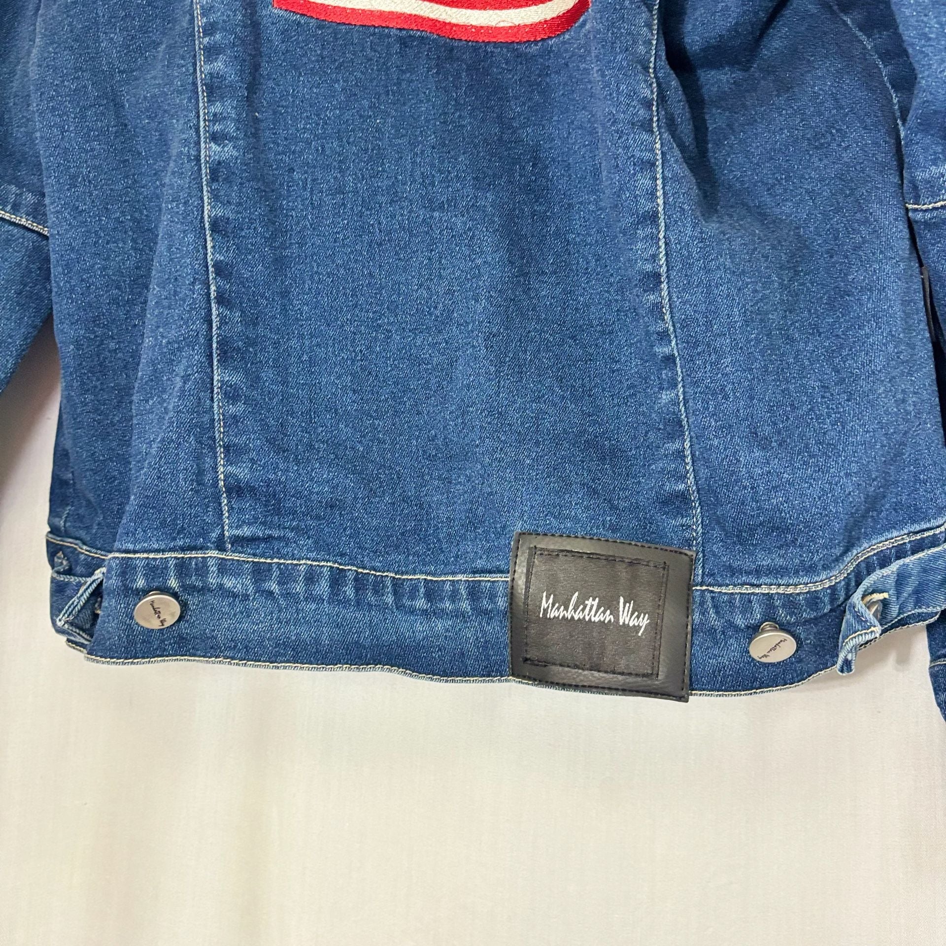 Manhattan Way Unite We Stand USA Flag Embroidered Denim Jacket 7