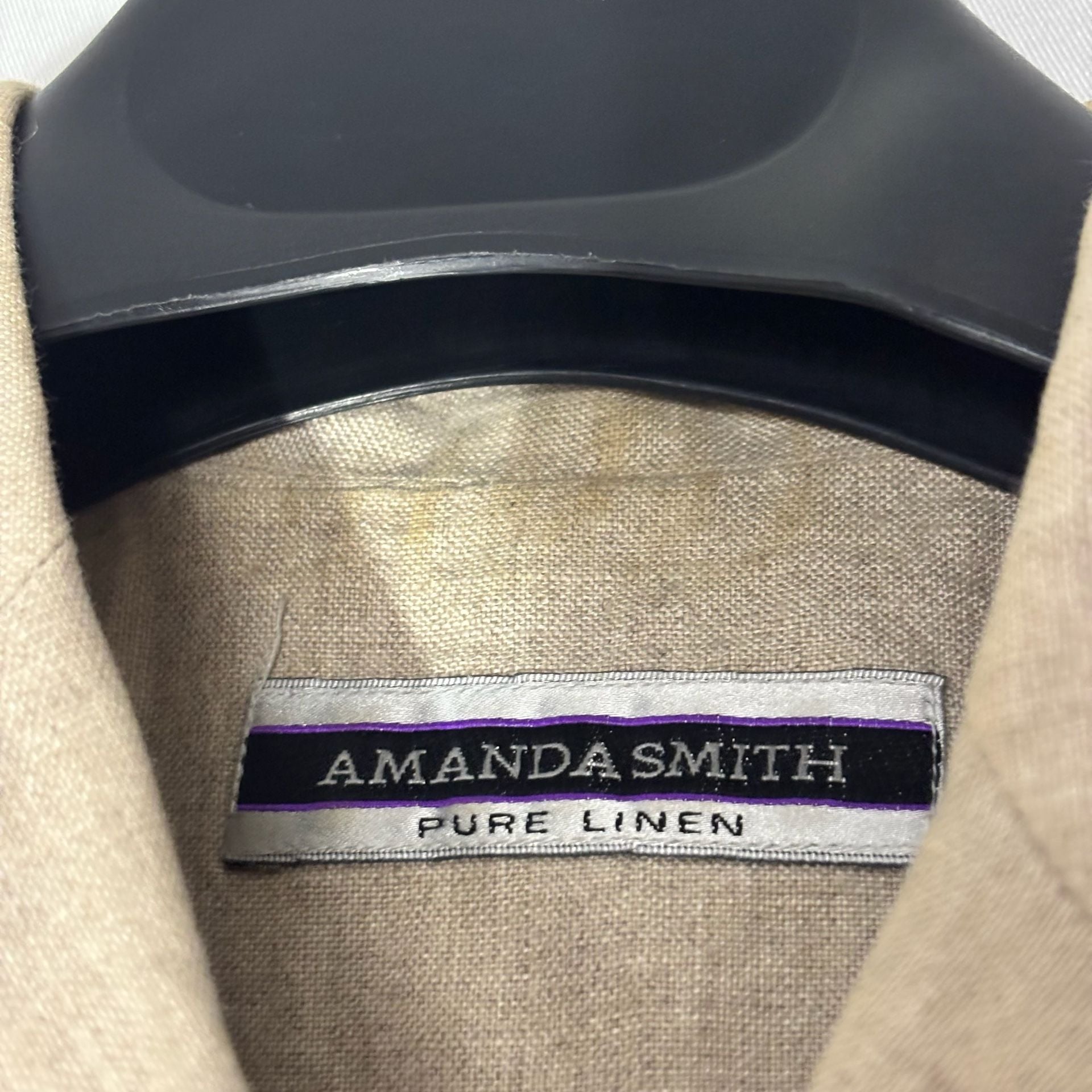 Amanda Smith Women's Pure Linen Two-Piece Short Sleeve Blazer and Skirt Set 2