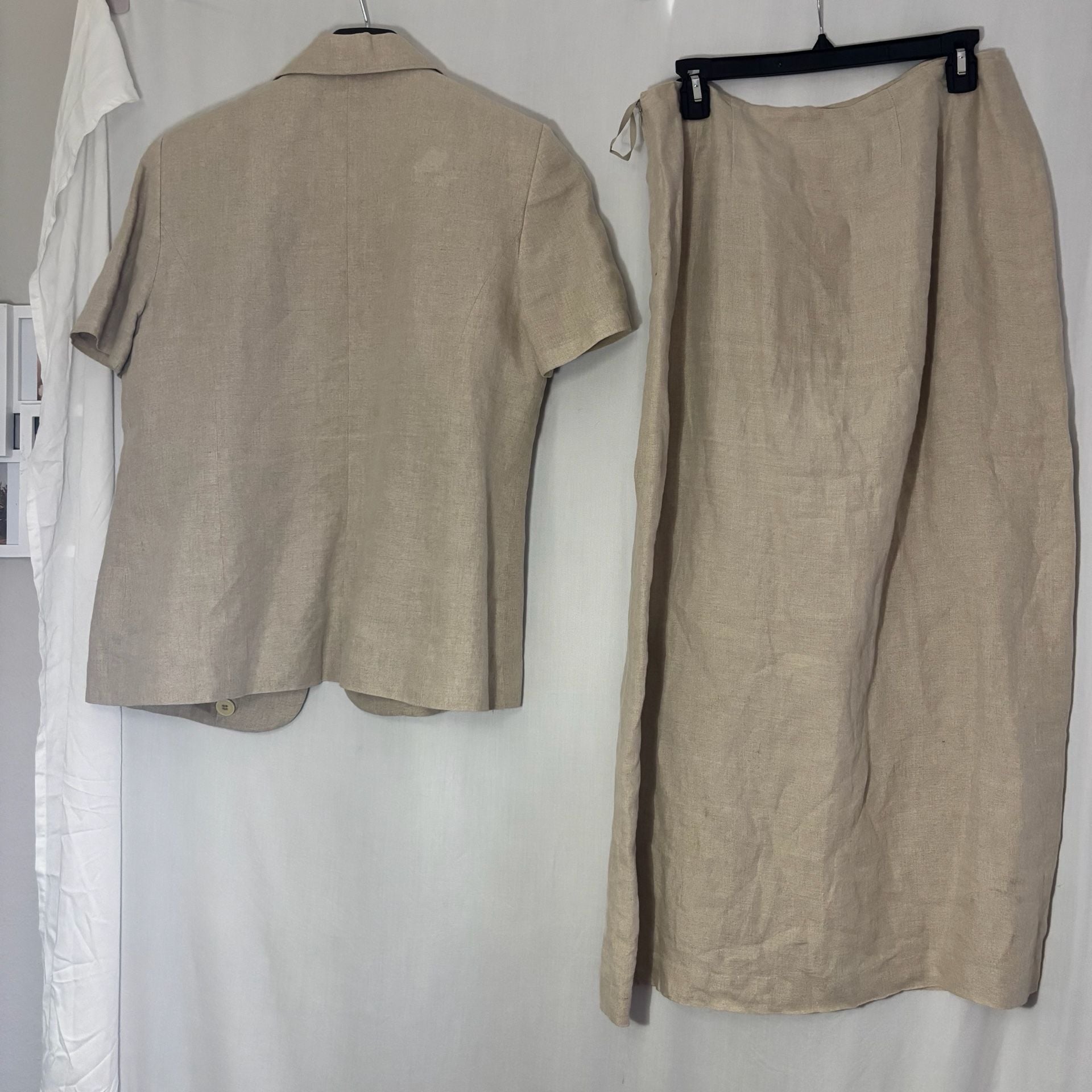 Amanda Smith Women's Pure Linen Two-Piece Short Sleeve Blazer and Skirt Set 6