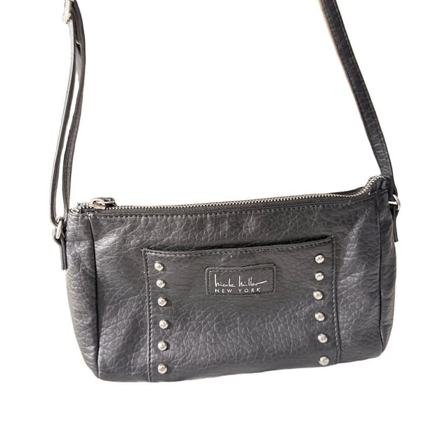 Nicole Miller New York Studded Faux Leather Crossbody Bag