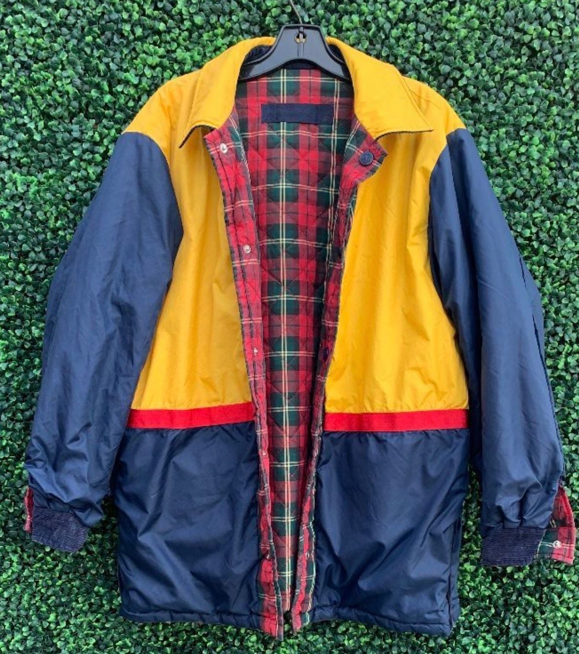 Vintage 90s Tommy Hilfiger Reversible Quilted Plaid Jacket with Corduroy Collar 6