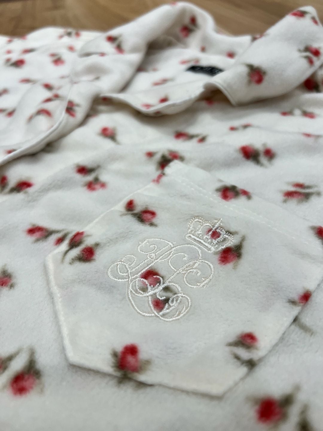 Lauren Ralph Lauren Women's Floral Print Fleece Notch Collar Pajama Set XL 15