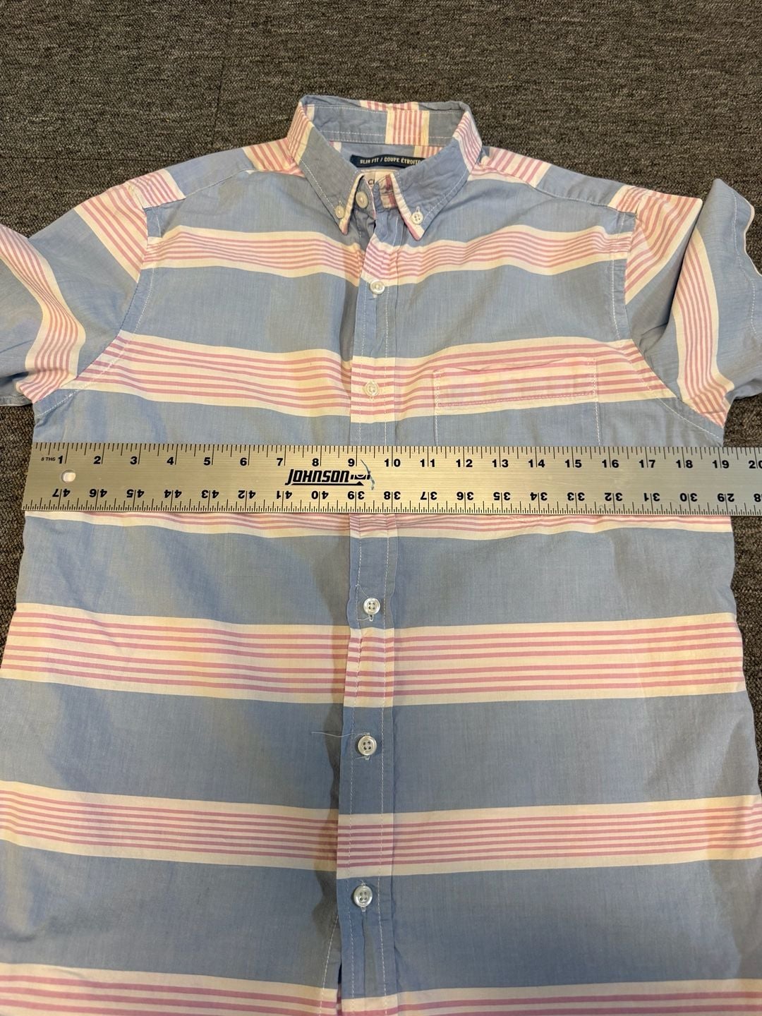 Old Navy The Classic Shirt Slim Fit Short Sleeve Button Down Striped Shirt 5