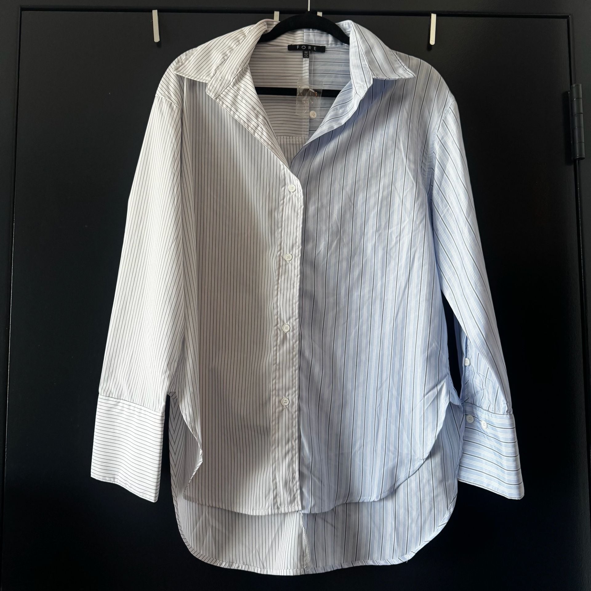 FORE Women's Asymmetric Contrast - long sleeve button down 8
