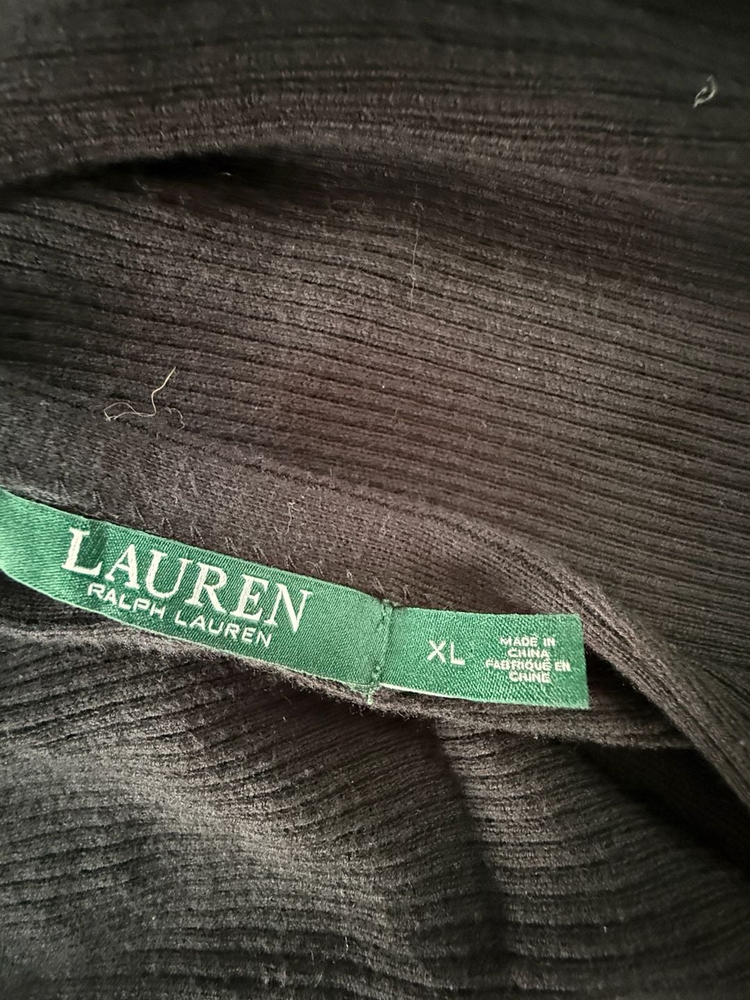 LAUREN Ralph Lauren Women's Black Ribbed Knit Sweater with Gold Tone Shoulder Buttons 6