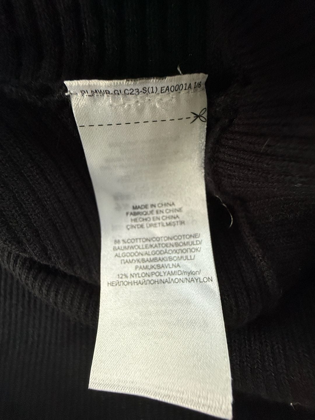LAUREN Ralph Lauren Women's Black Ribbed Knit Sweater with Gold Tone Shoulder Buttons 7