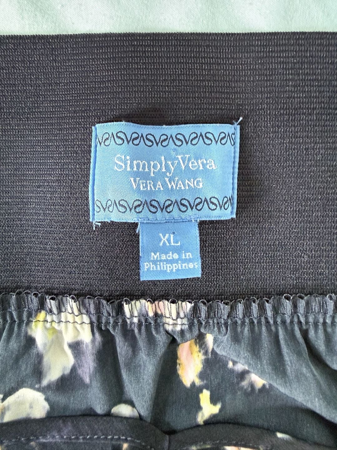 Simply Vera Vera Wang Navy Floral Godet Empire Spaghetti Strap Midi Dress XL 6