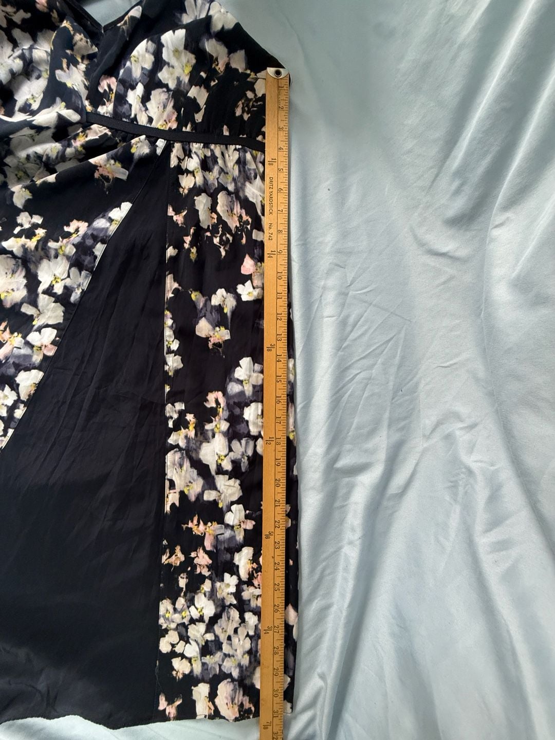Simply Vera Vera Wang Navy Floral Godet Empire Spaghetti Strap Midi Dress XL 10