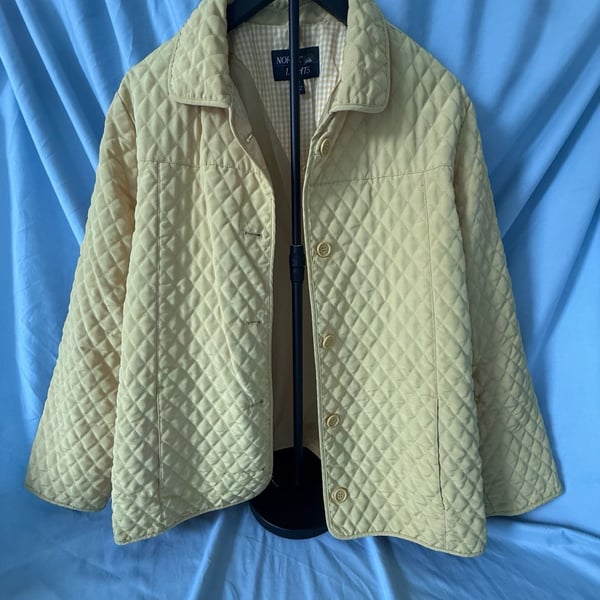 Nordic Lights Vintage Quilted Button-Front Jacket Size XL
