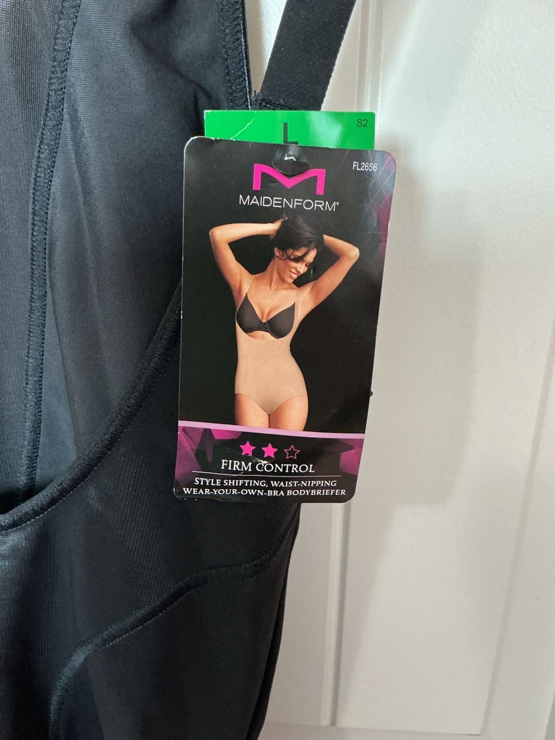 NWT Maidenform Firm Control Wear-Your-Own-Bra Bodybriefer Large Black 4