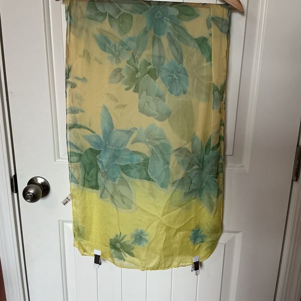 Vintage Saldarini Floral Print 100% Silk Scarf