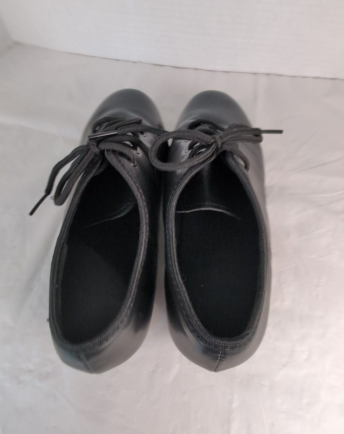Unisex Lace-Up Black Tap Dance Shoes with Low Heel size W7 6