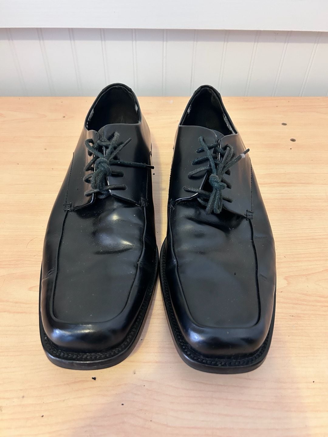 Calvin Klein Hamilton II Men's Black Leather Square Toe Oxford Dress Shoes 2
