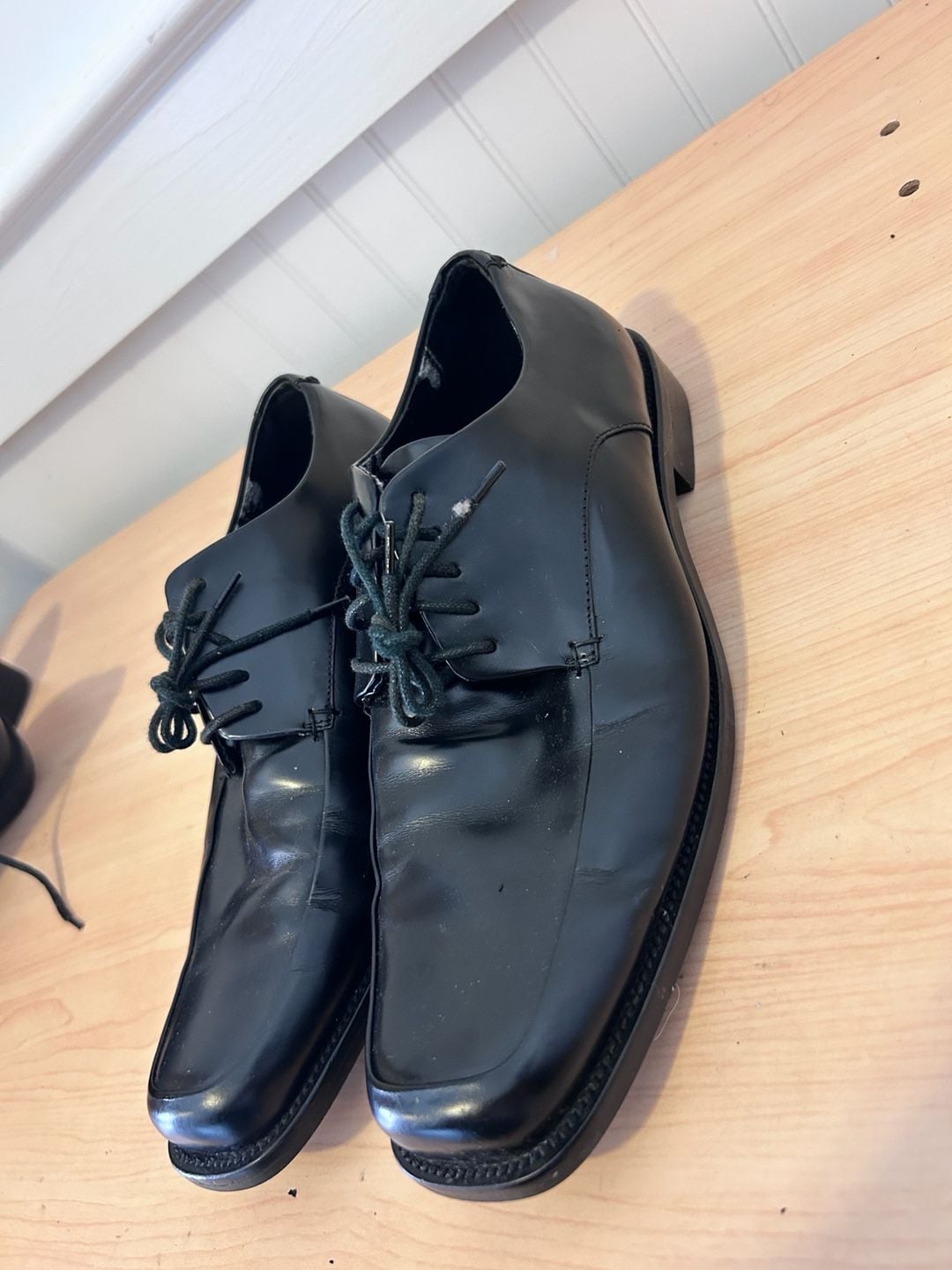 Calvin Klein Hamilton II Men's Black Leather Square Toe Oxford Dress Shoes 3