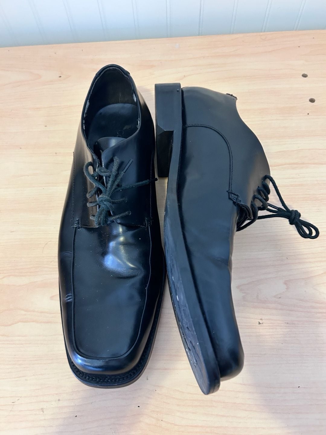 Calvin Klein Hamilton II Men's Black Leather Square Toe Oxford Dress Shoes 5