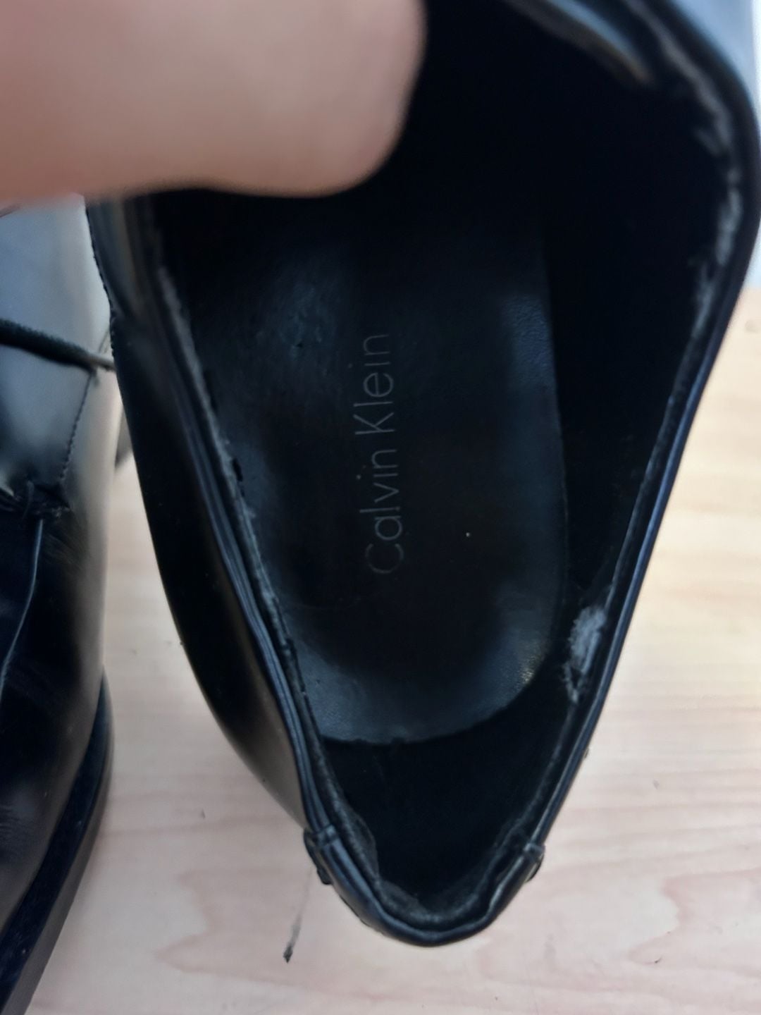 Calvin Klein Hamilton II Men's Black Leather Square Toe Oxford Dress Shoes 9