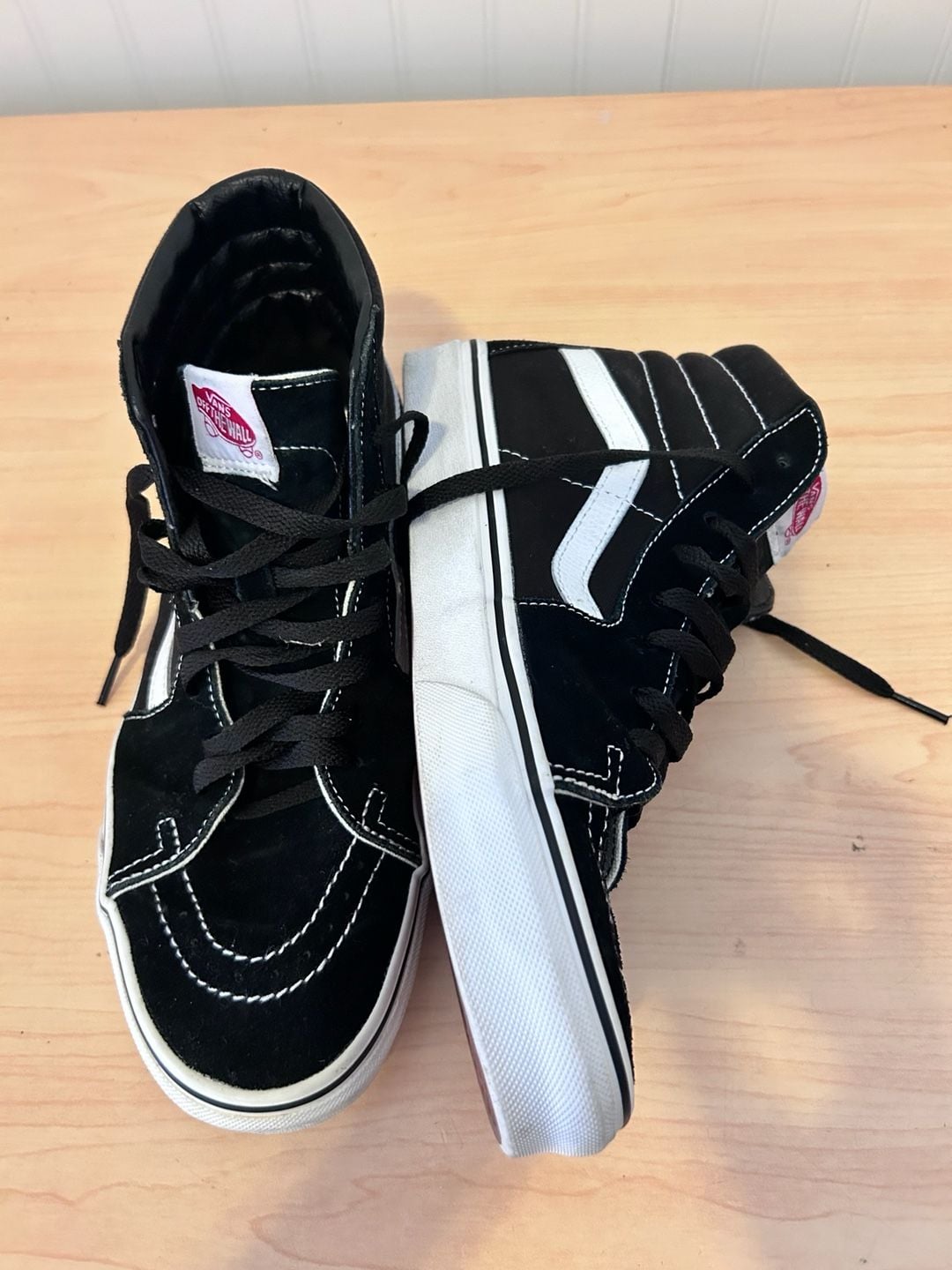 Vans SK8-Hi Black/True White Skate Shoes 5