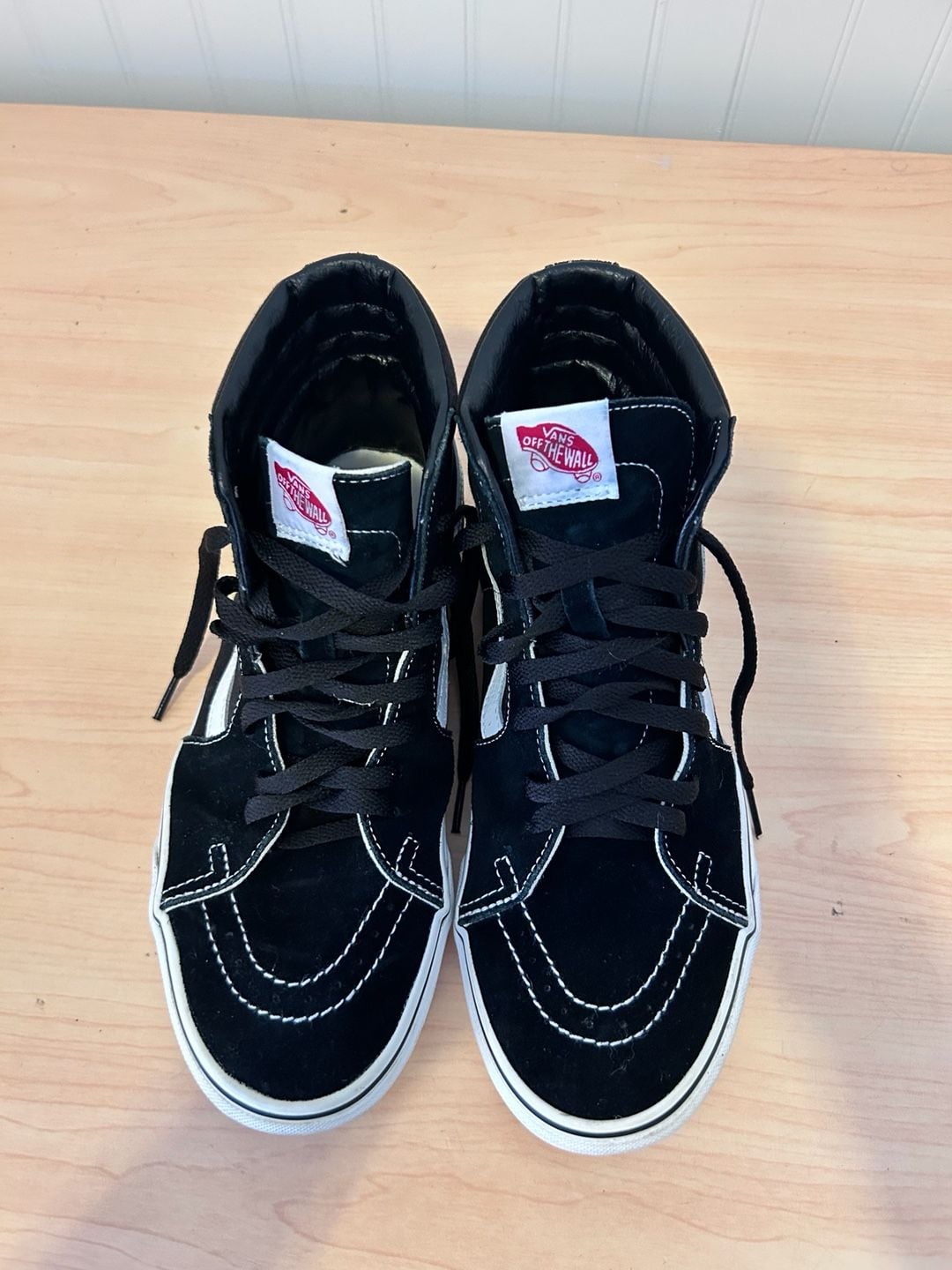 Vans SK8-Hi Black/True White Skate Shoes 6