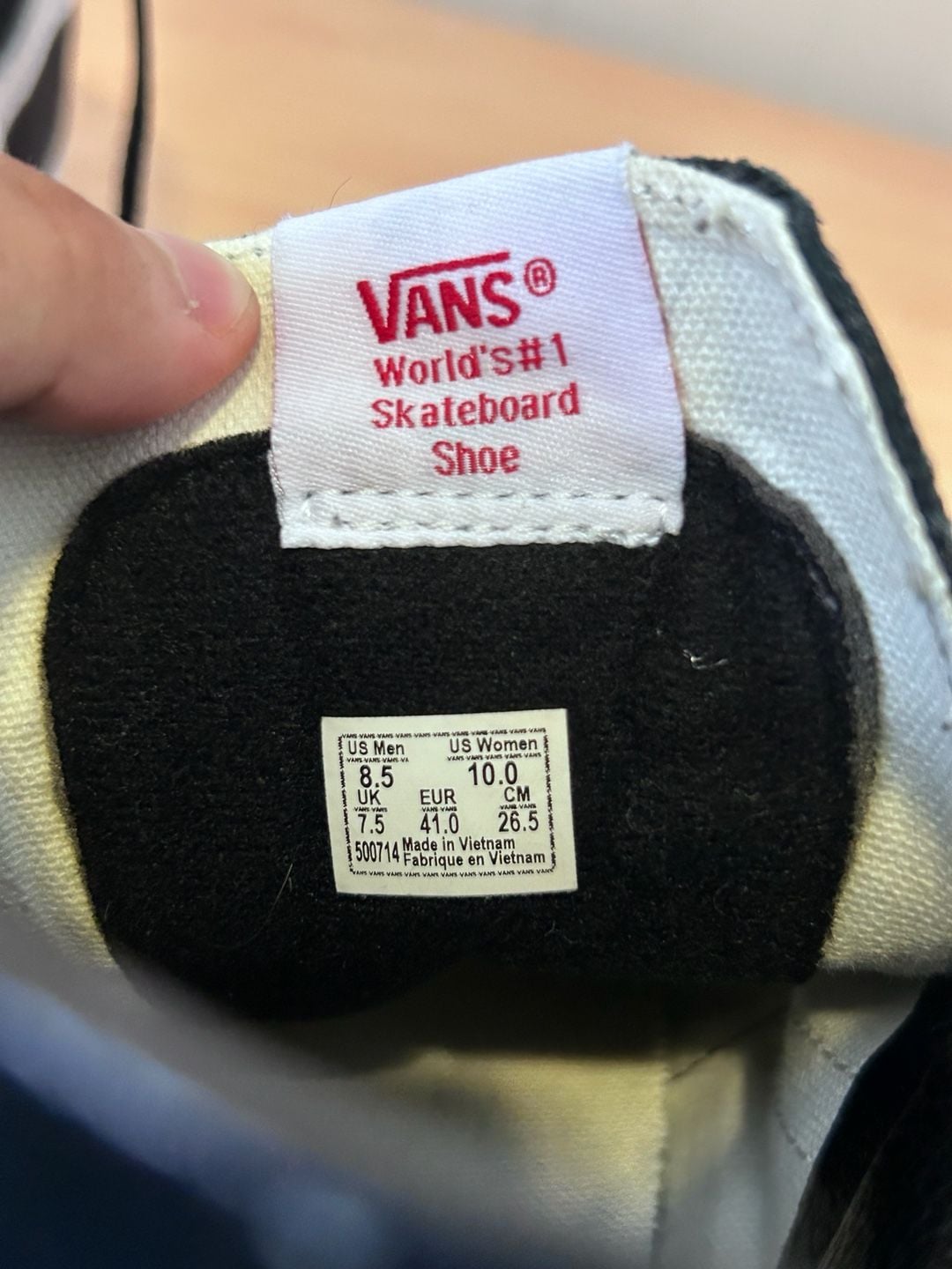 Vans SK8-Hi Black/True White Skate Shoes 7