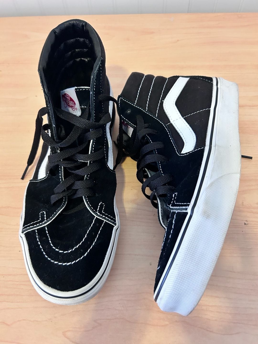 Vans SK8-Hi Black/True White Skate Shoes 9