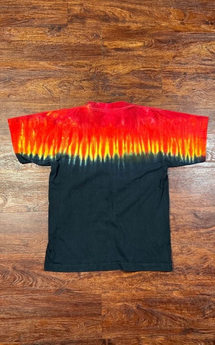 Vintage Harley-Davidson Motorcycles Fire Graphic Tie-Dye T-Shirt 3
