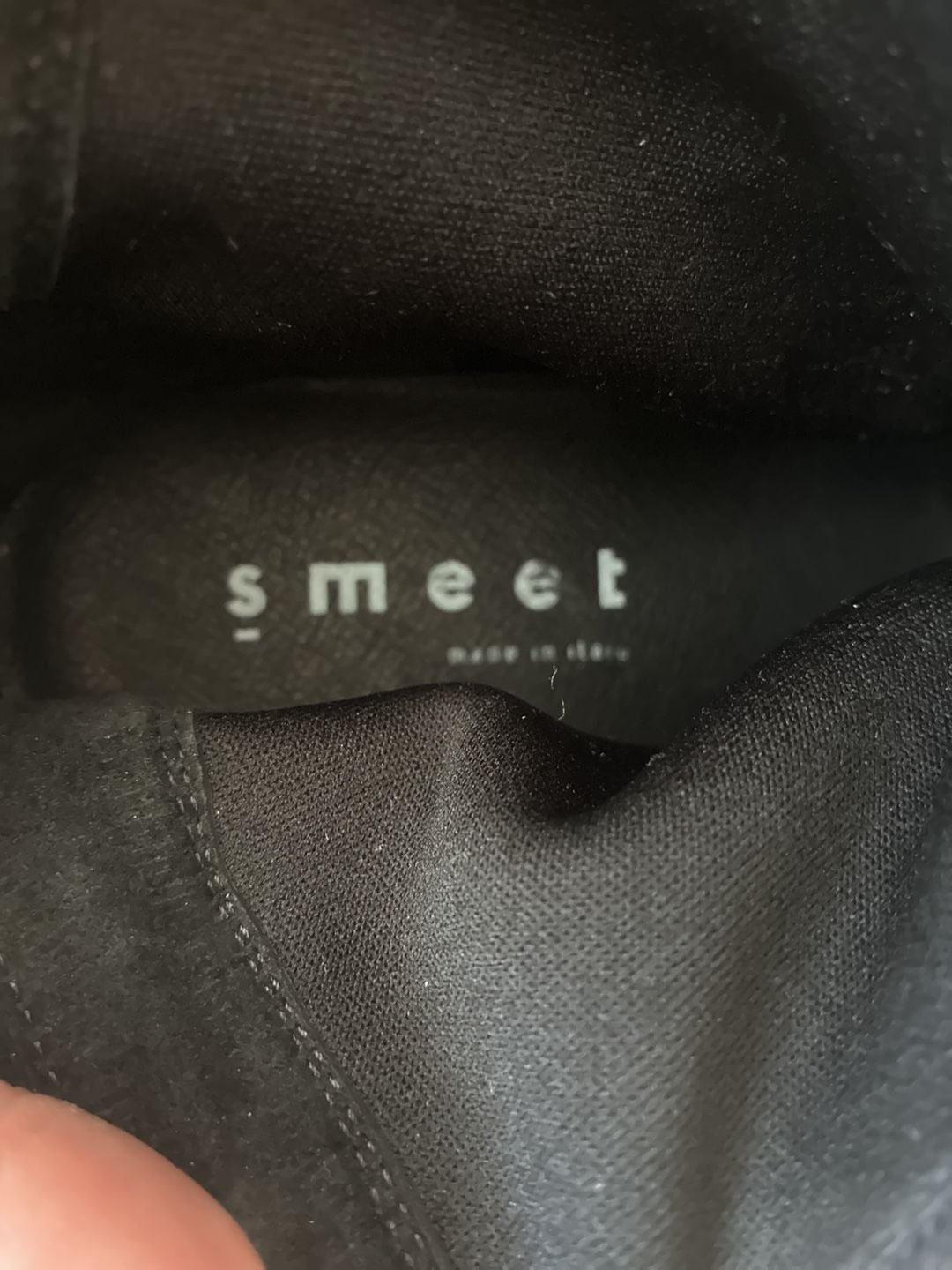 Smeet Italy Women's Black High-Top Zipper Sneakers with Elastic Straps 9