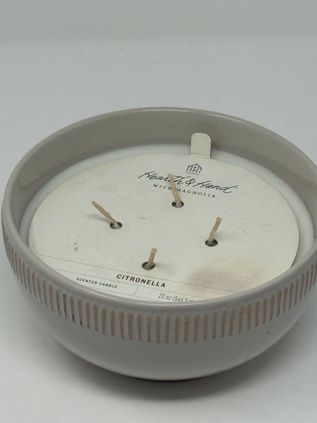Hearth & Hand with Magnolia 20oz Citronella 4-Wick Ceramic Scented Bowl Candle 2