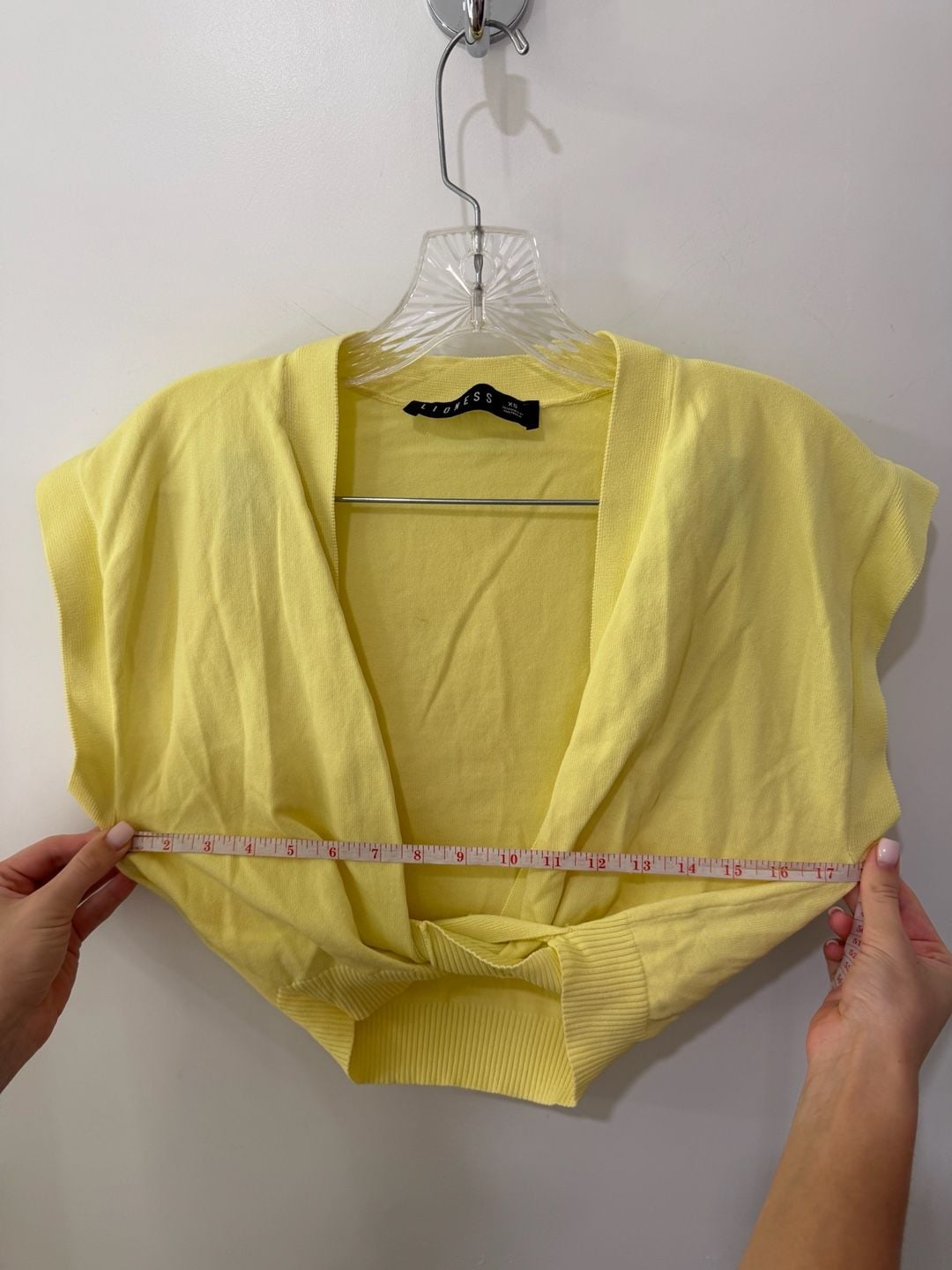 Lioness Yellow Wrap-Front Knit Top 7