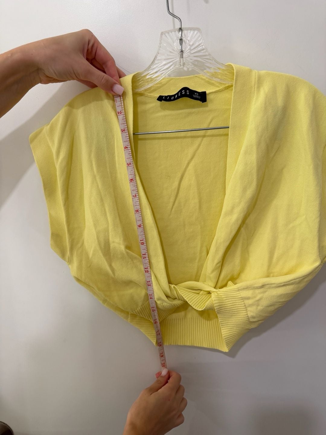 Lioness Yellow Wrap-Front Knit Top 8
