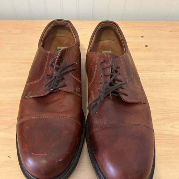 Johnston & Murphy Men's Brown Leather Cap Toe Oxford Dress Shoes Size 11M