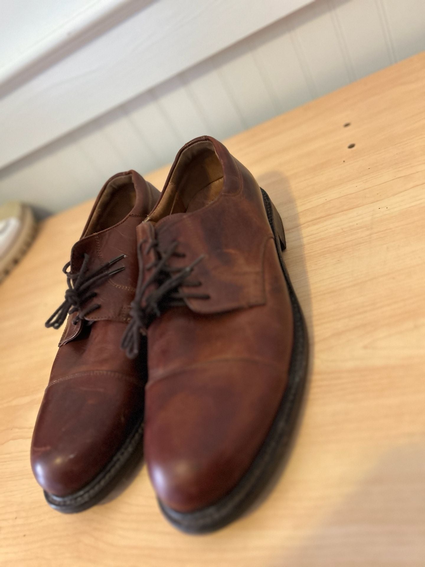 Johnston & Murphy Men's Brown Leather Cap Toe Oxford Dress Shoes Size 11M 3