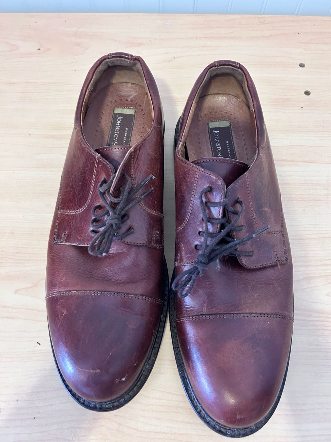 Johnston & Murphy Men's Brown Leather Cap Toe Oxford Dress Shoes Size 11M 4