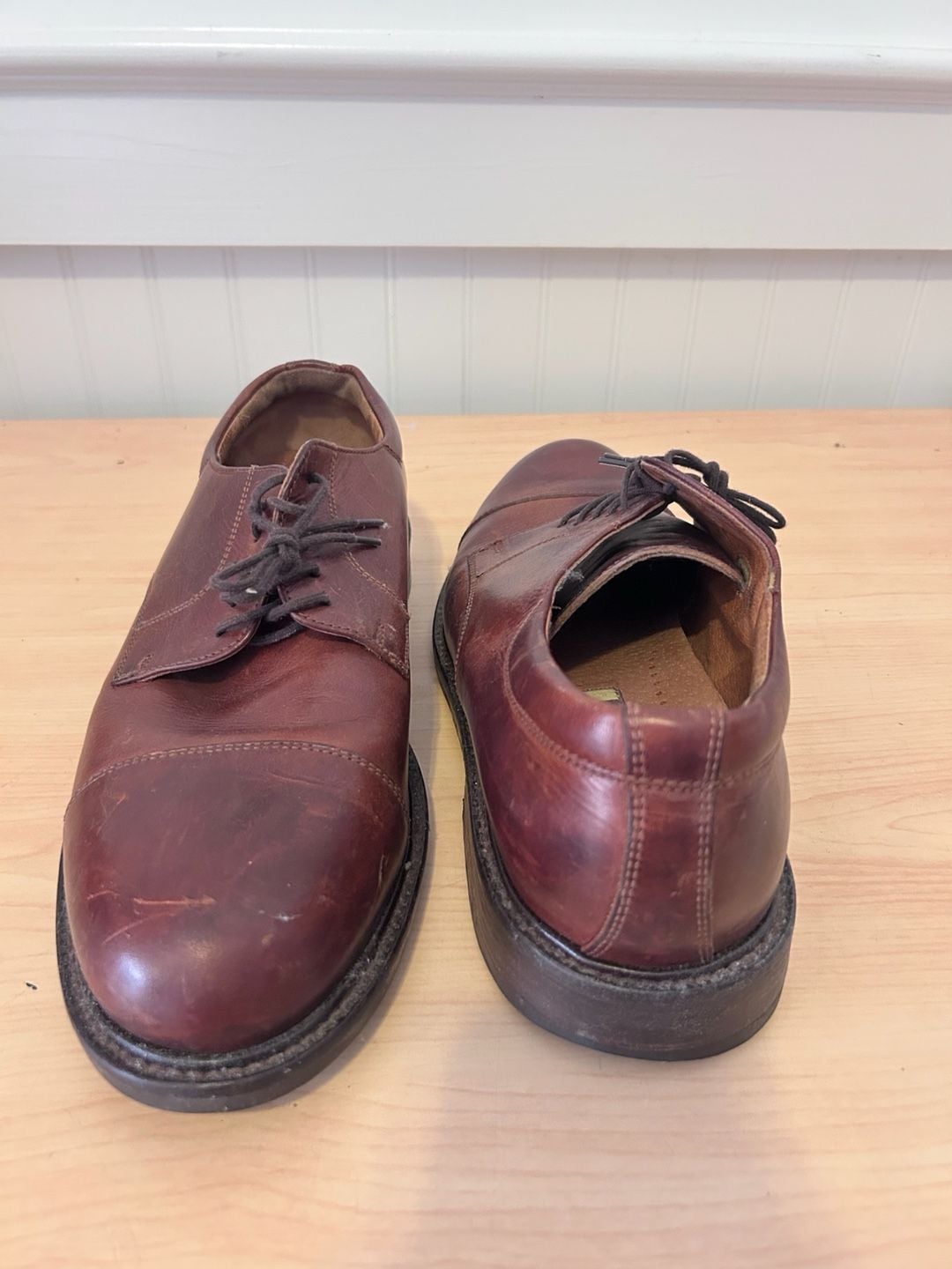Johnston & Murphy Men's Brown Leather Cap Toe Oxford Dress Shoes Size 11M 8