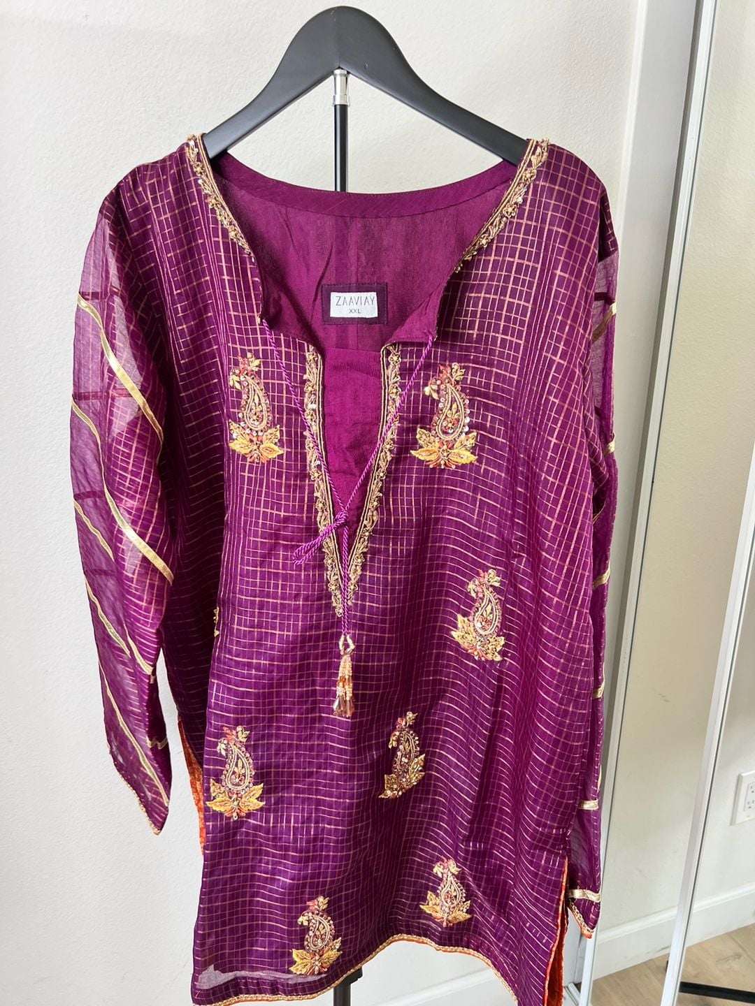 Zaaviay Luxury Pret Embroidered 2-Piece Festive Salwar Kameez Tunic Set 2