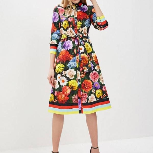 Alice + Olivia Blooming Fields Floral Shirt Dress