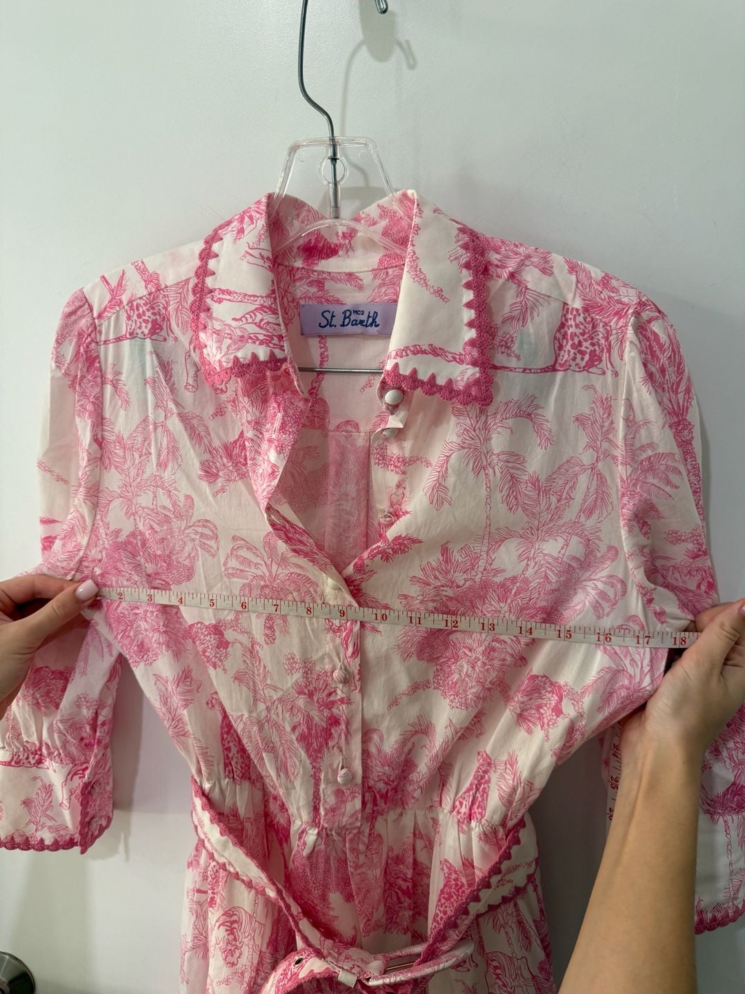 MC2 Saint Barth Daisi Jungle-Print Belted Cotton Shirt Dress 5