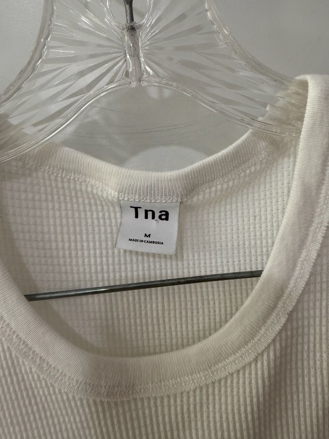 Tna Aritzia Waffle Knit Cropped Tank Top White 3