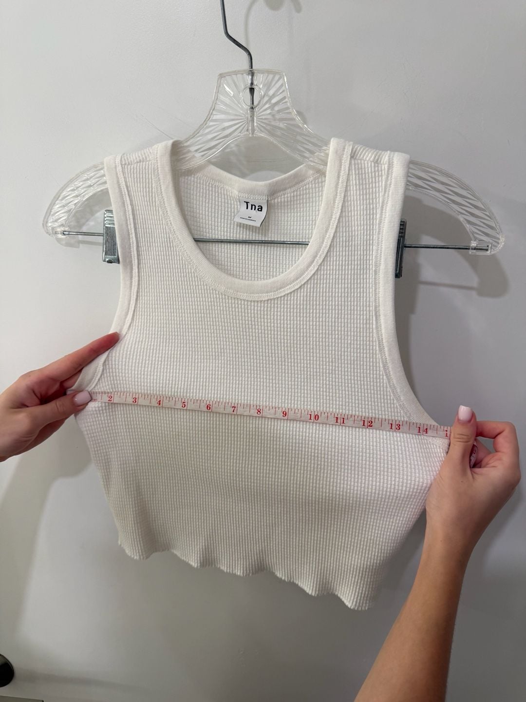 Tna Aritzia Waffle Knit Cropped Tank Top White 6