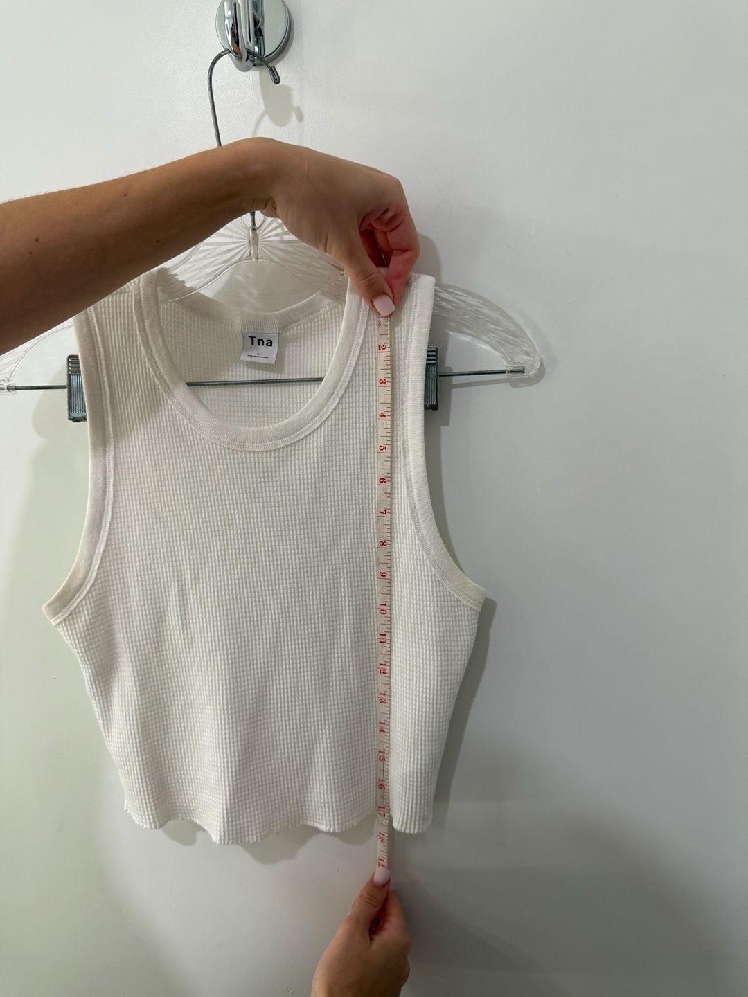 Tna Aritzia Waffle Knit Cropped Tank Top White 8