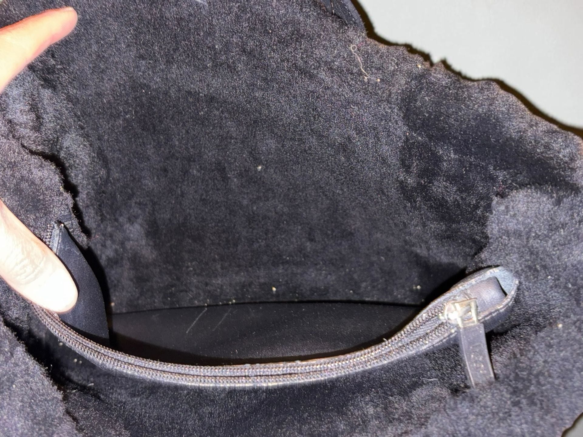 UGG Australia Black Suede and Shearling Tote Bag with Leather Trim 7