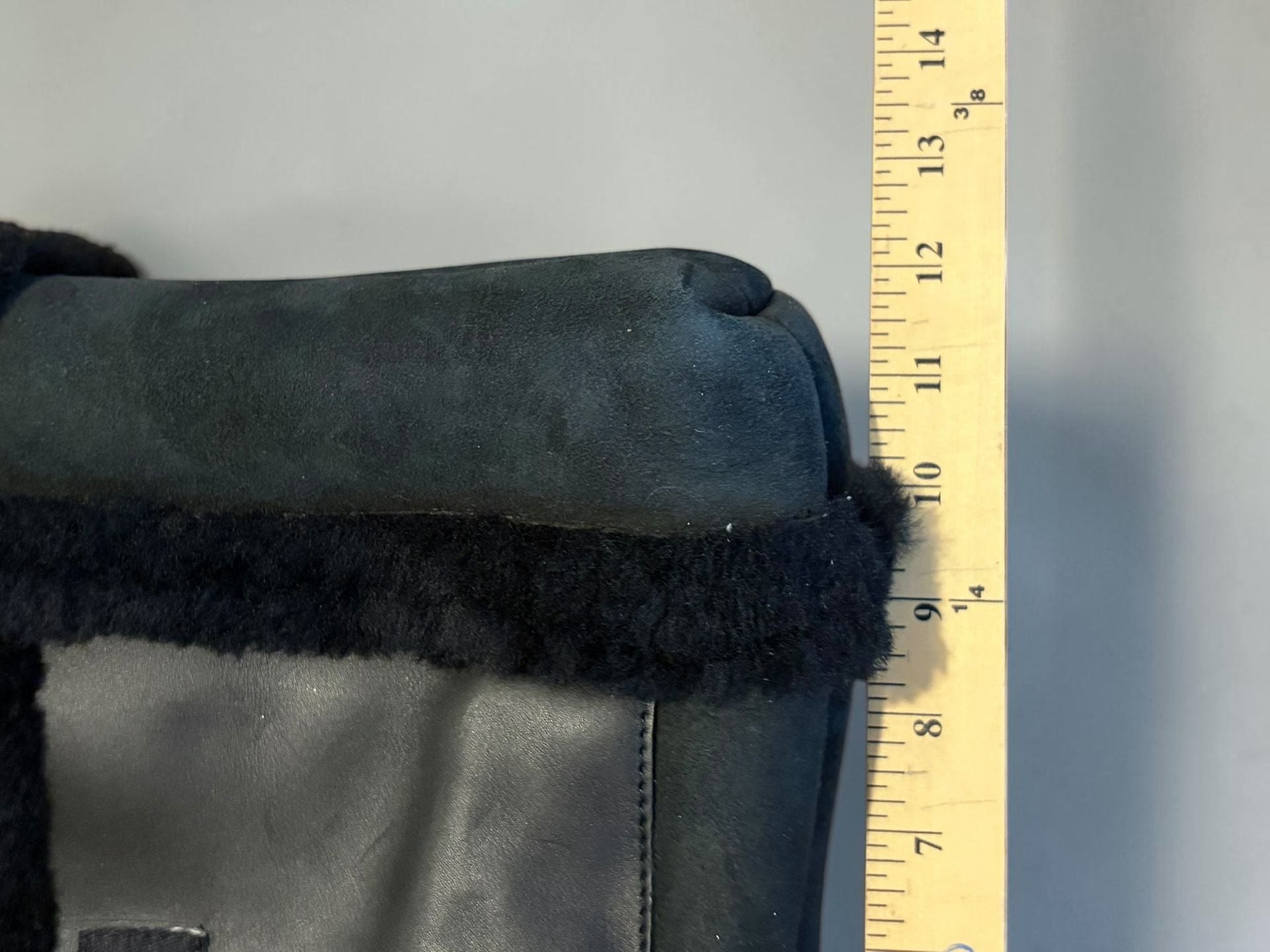 UGG Australia Black Suede and Shearling Tote Bag with Leather Trim 9