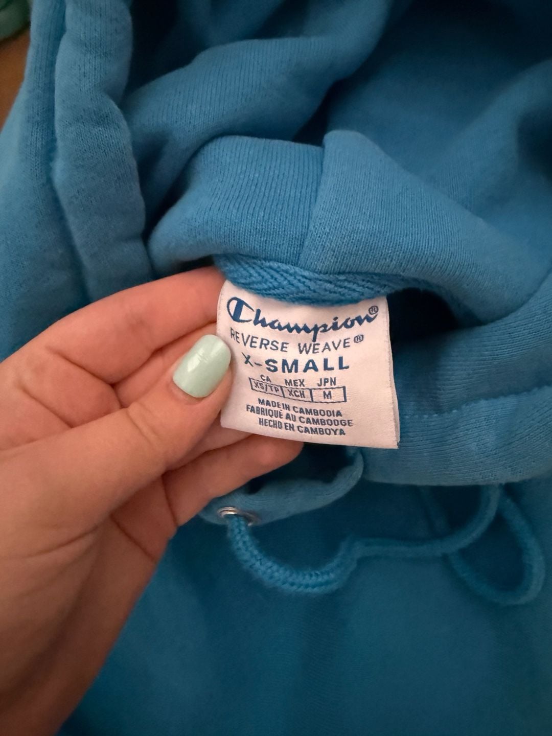 Champion Reverse Weave Mint Green Crewneck and Blue Cropped Hoodie Set 4