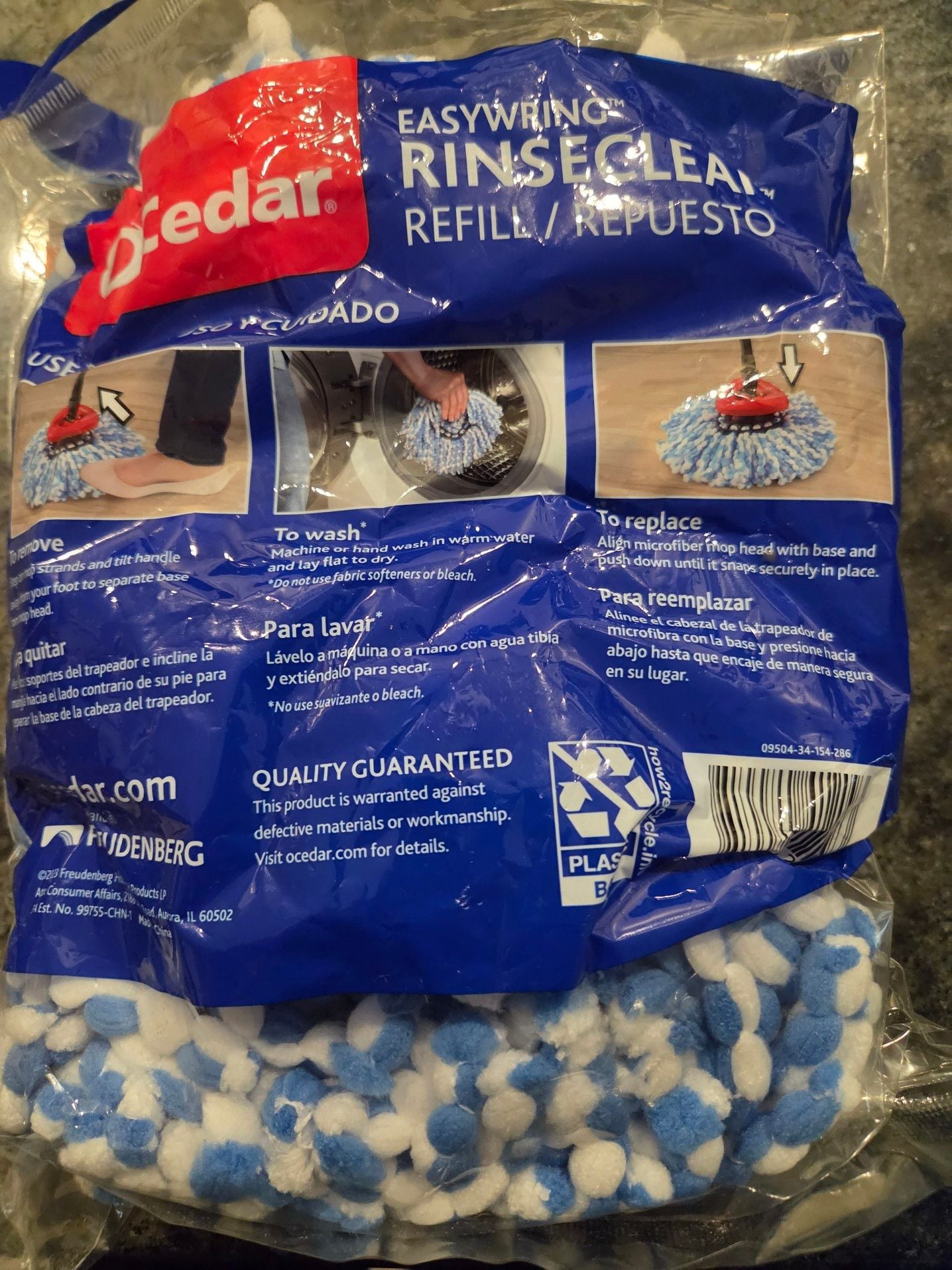 O-Cedar EasyWring RinseClean Microfiber Mop Head Refill 1