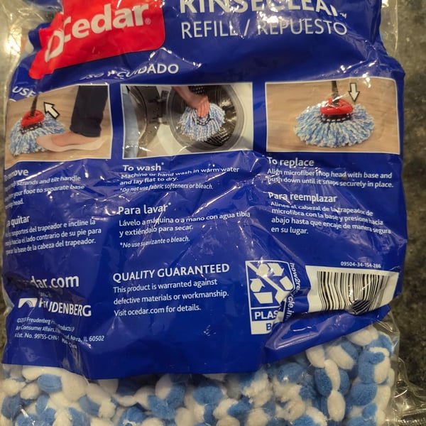 O-Cedar EasyWring RinseClean Microfiber Mop Head Refill