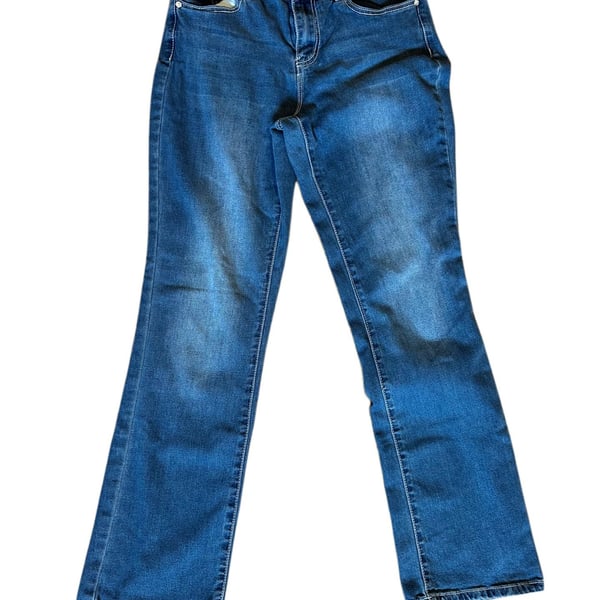 Earl Women's Blue Denim Embroidered Embellished Bootcut Jeans Size 10