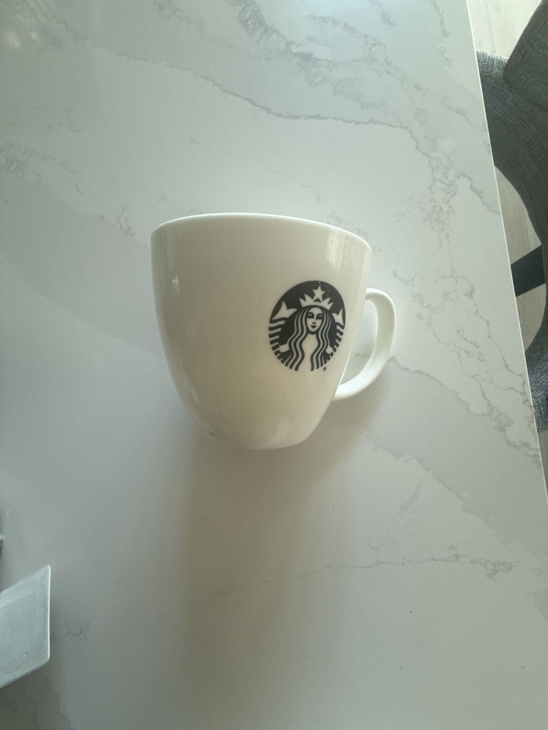 Starbucks 2015 Classic White Ceramic 20 oz Coffee Mug with Black Siren Logo 1